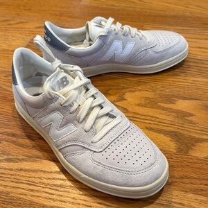 New Balance T500. Light Gray and White Sneakers
